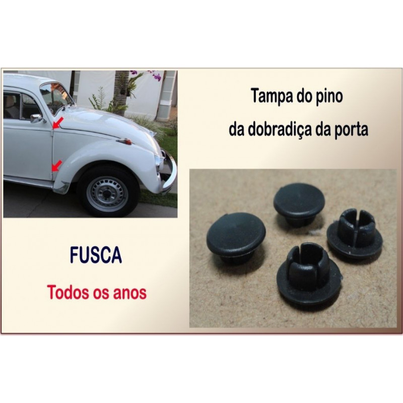 Tampa Pino Dobradiça Porta Fusca Plástico - Jogo