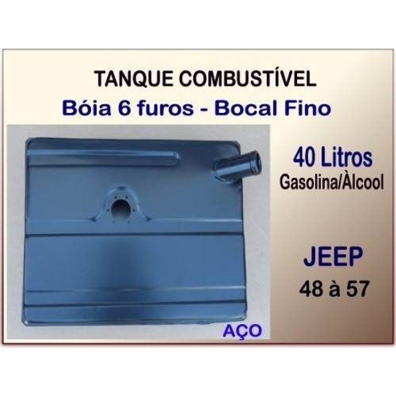 Tanque Combustível 40 Litros 48 à 57 Bóia 6 Furos Bocal Fino