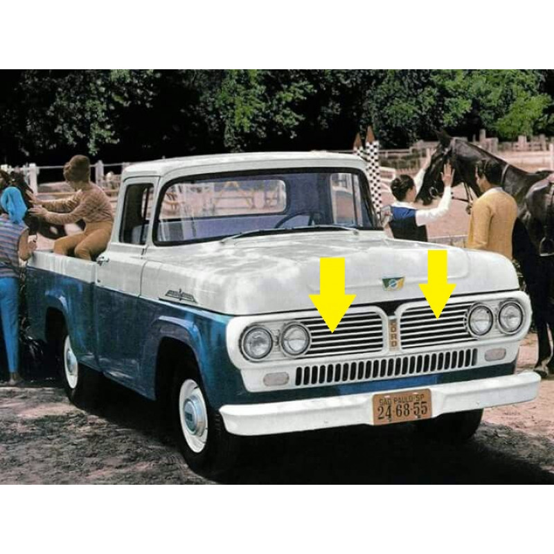 Grade Tela Central F-100 Passeio 1965 a 1968 Original Cromada - Par