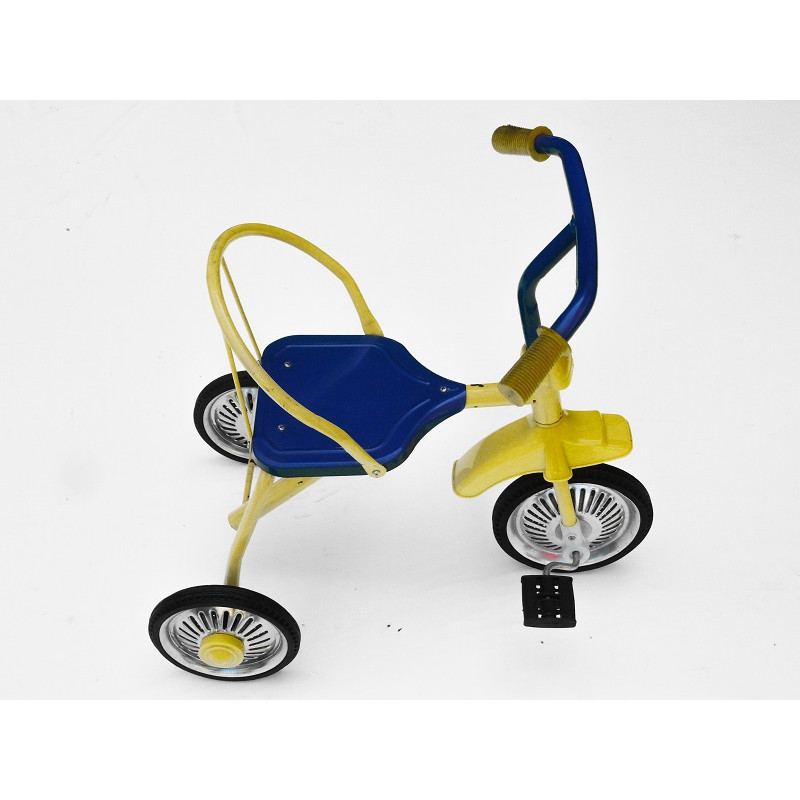 Triciclo Infantil  Estilo Antigo Retrô Amarelo e Azul Novo 
