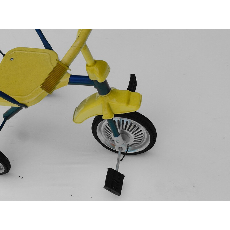 Triciclo Infantil  Estilo Antigo Retrô Amarelo e Azul Novo 