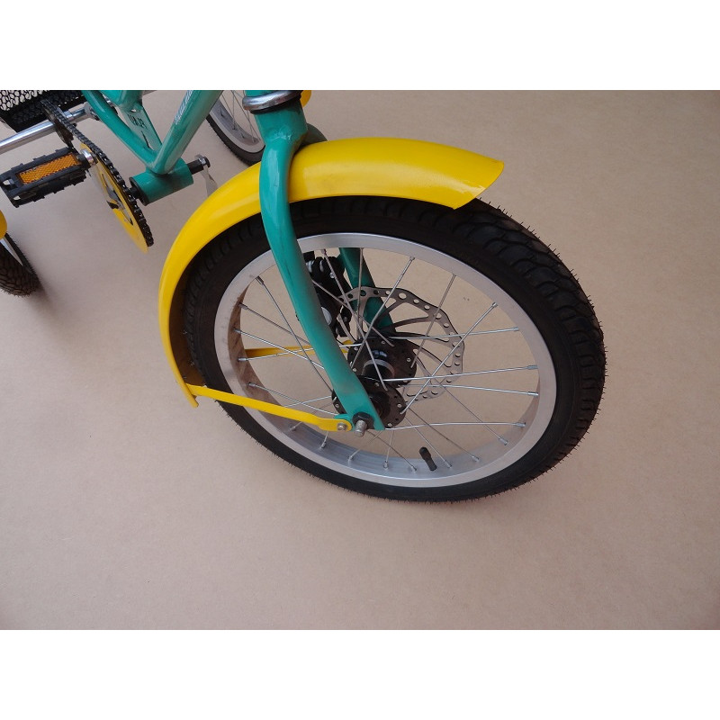 Triciclo Retrô Juvenil Modelo Antigo 5 a 10 Anos Com Pneu Verde e Amarelo