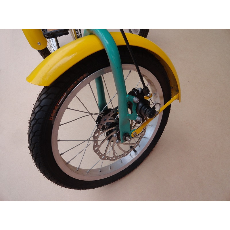 Triciclo Retrô Juvenil Modelo Antigo 5 a 10 Anos Com Pneu Verde e Amarelo