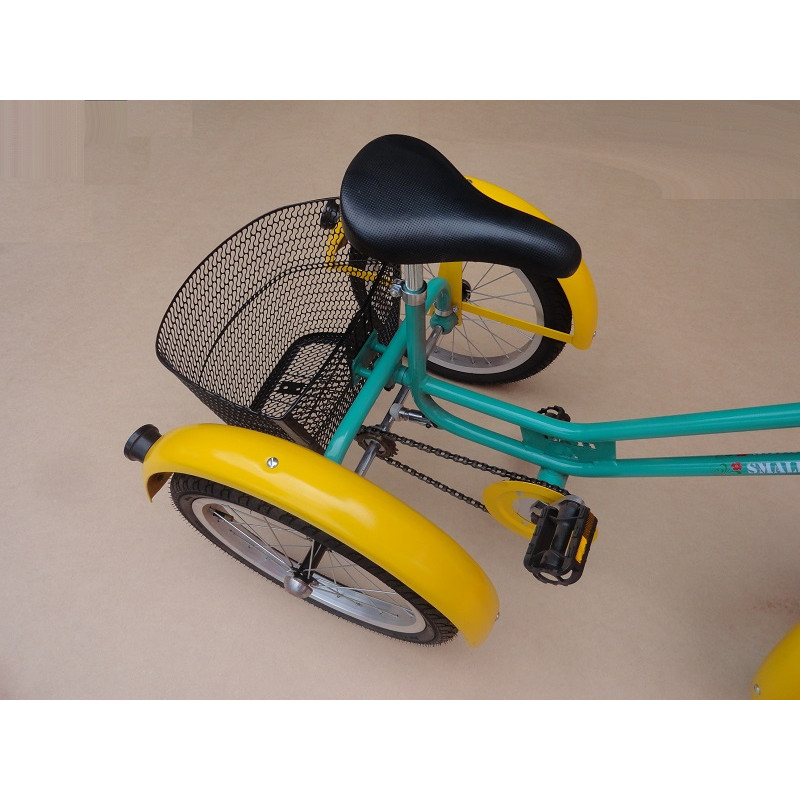 Triciclo Retrô Juvenil Modelo Antigo 5 a 10 Anos Com Pneu Verde e Amarelo