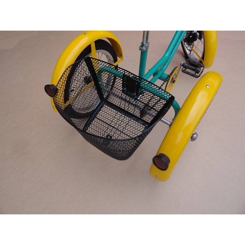 Triciclo Retrô Juvenil Modelo Antigo 5 a 10 Anos Com Pneu Verde e Amarelo