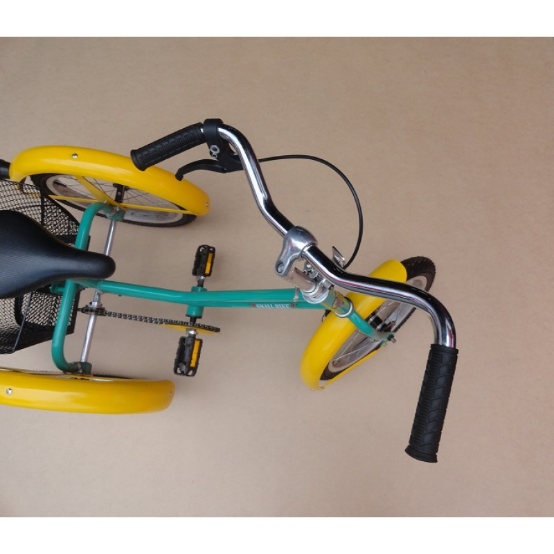 Triciclo Retrô Juvenil Modelo Antigo 5 a 10 Anos Com Pneu Verde e Amarelo