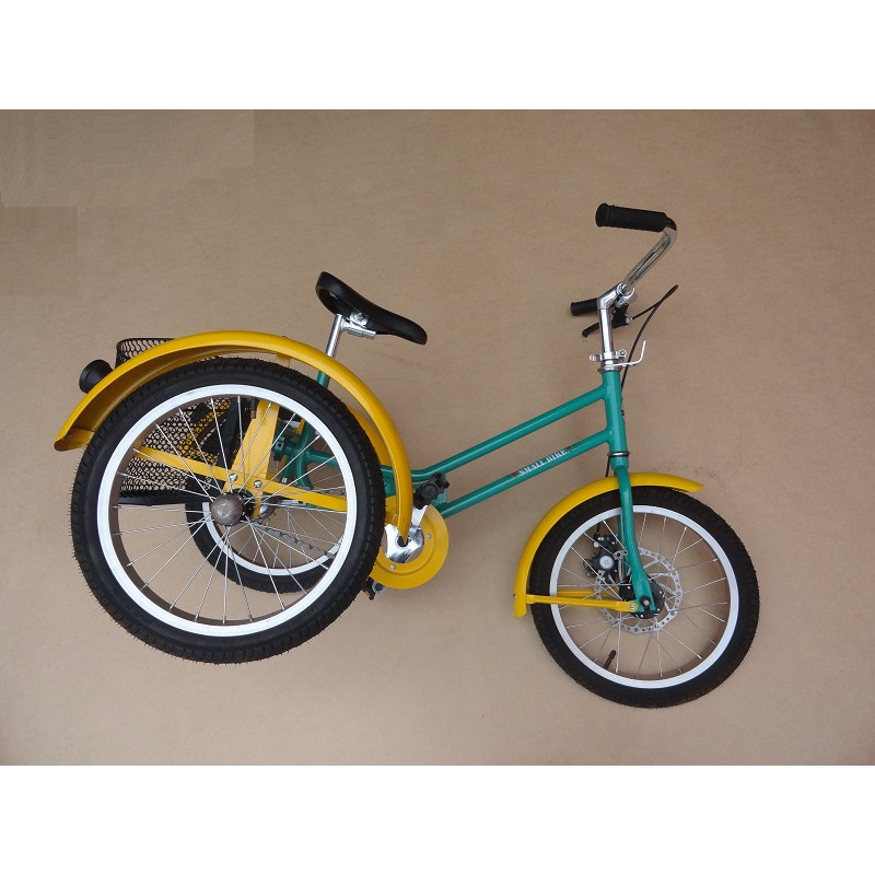 Triciclo Retrô Juvenil Modelo Antigo 5 a 10 Anos Com Pneu Verde e Amarelo