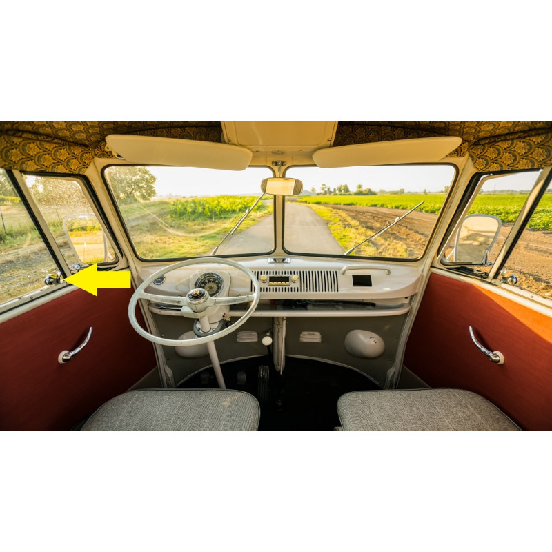 Trinco Cromado Vidro Corrediço Esquerdo Volkswagen Kombi até 1975