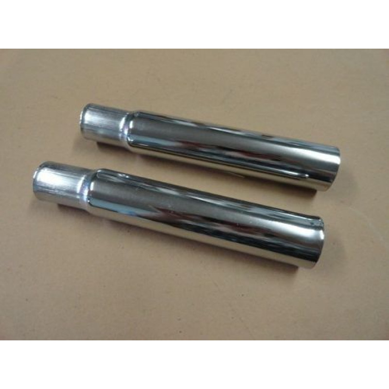 Tubo Escape Fusca Cromado Modelo Grosso Reto Boca Reta - Par
