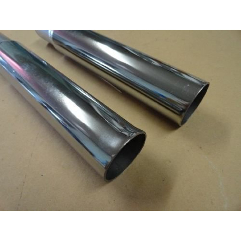 Tubo Escape Fusca Cromado Modelo Grosso Reto Boca Reta - Par