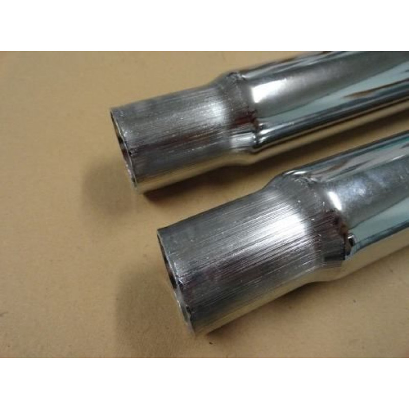 Tubo Escape Fusca Cromado Modelo Grosso Reto Boca Reta - Par