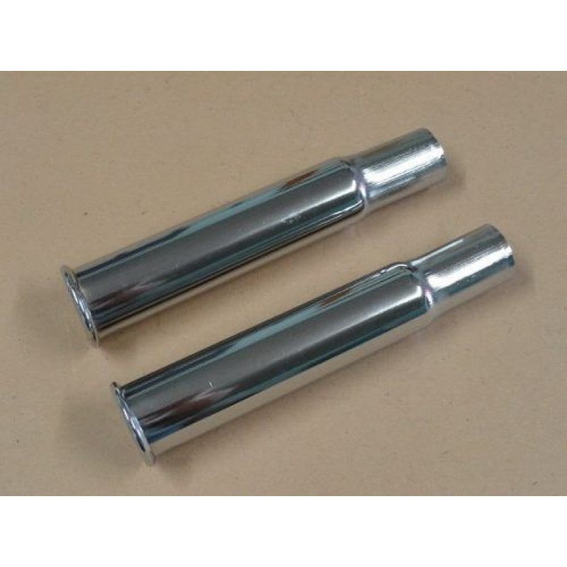 Tubo Escape Fusca Cromado Modelo Grosso Reto Boca Virolada - Par