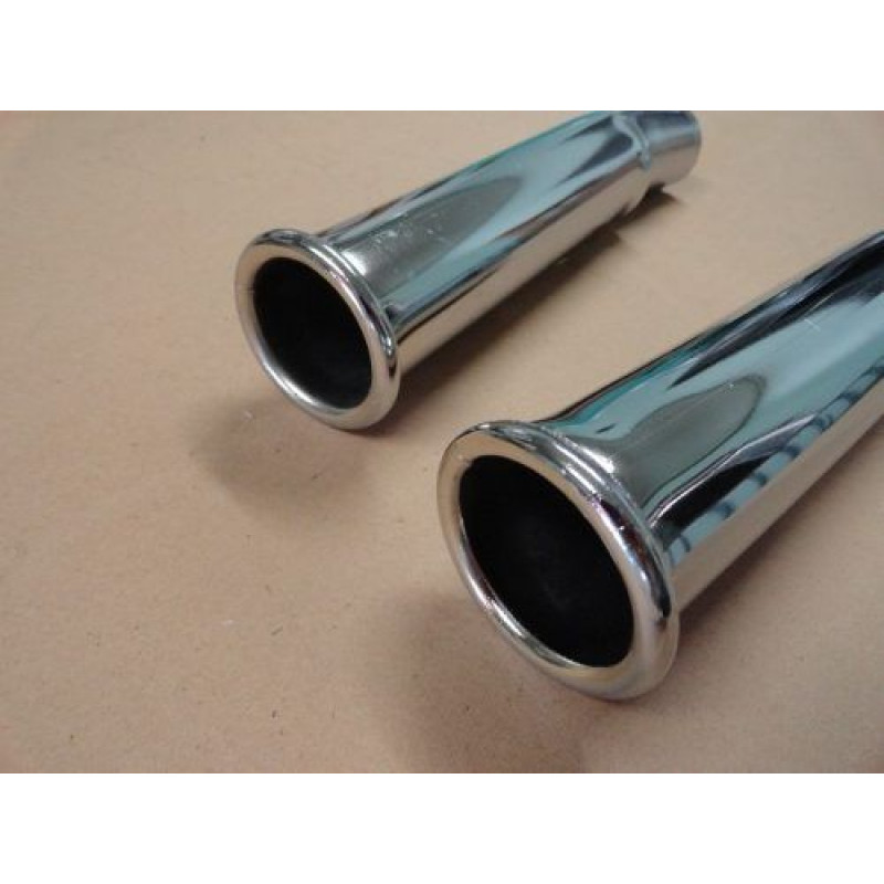 Tubo Escape Fusca Cromado Modelo Grosso Torto Boca Virolada - Par