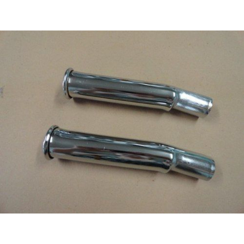 Tubo Escape Fusca Cromado Modelo Grosso Torto Boca Virolada - Par
