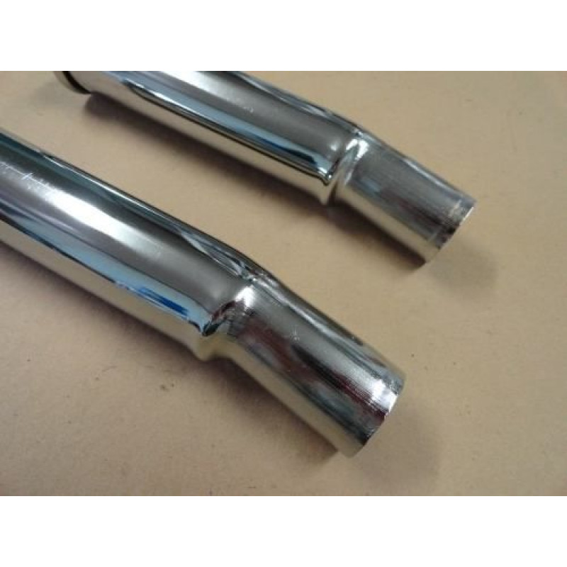 Tubo Escape Fusca Cromado Modelo Grosso Torto Boca Virolada - Par