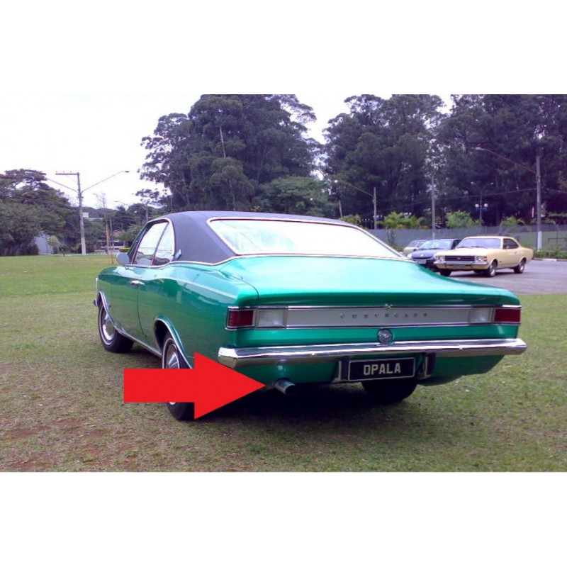 Tubo Escape Opala e Caravan 6 Cilindros Cromado Boca Reta