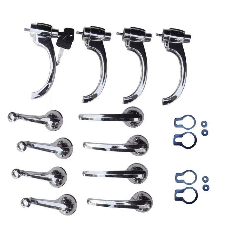 Maçaneta Externa Interna Manivela Calços C-1416 Veraneio  até 88 - Kit
