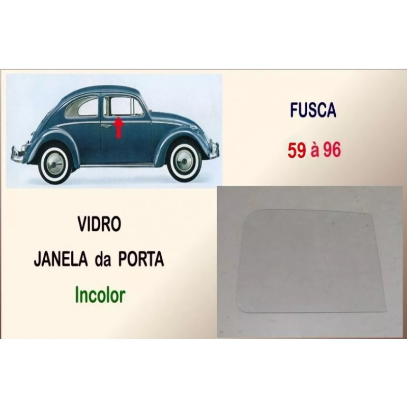 Vidro da Porta Fusca Temperado Incolor