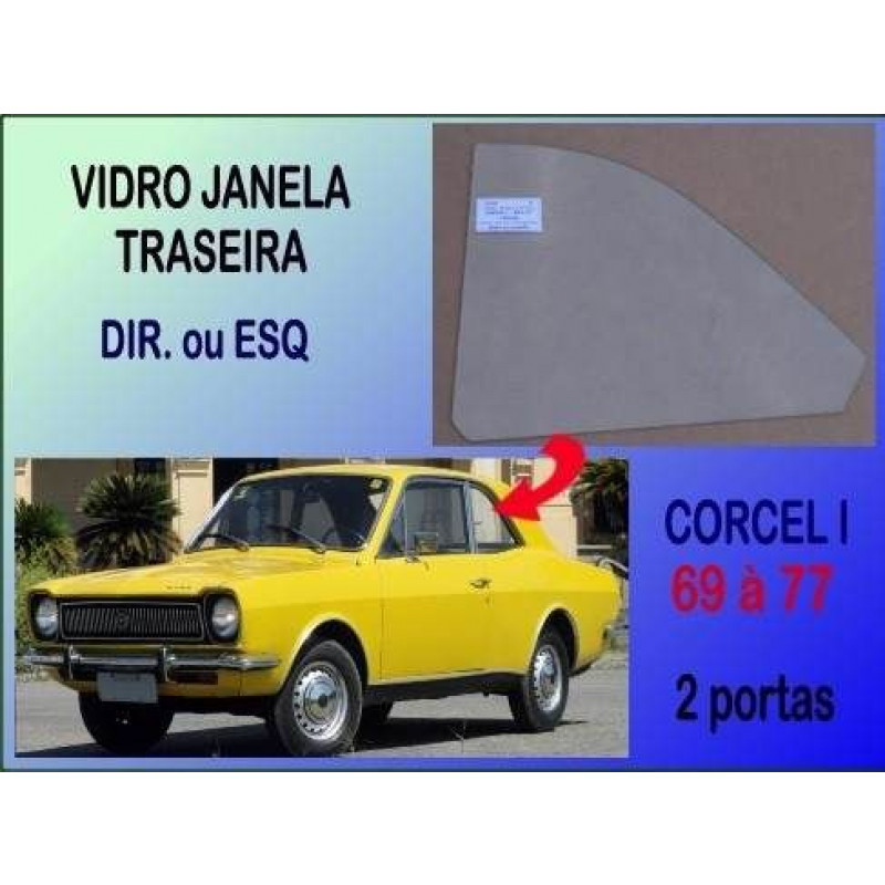 Vidro Janela Traseira Corcel I 69 à 77 Incolor Temperado