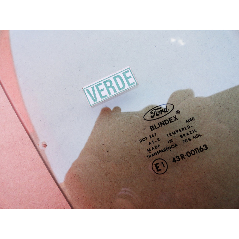 Vidro Janela Lateral Traseira Fixa Esquerda Corcel II Verde Original Ford