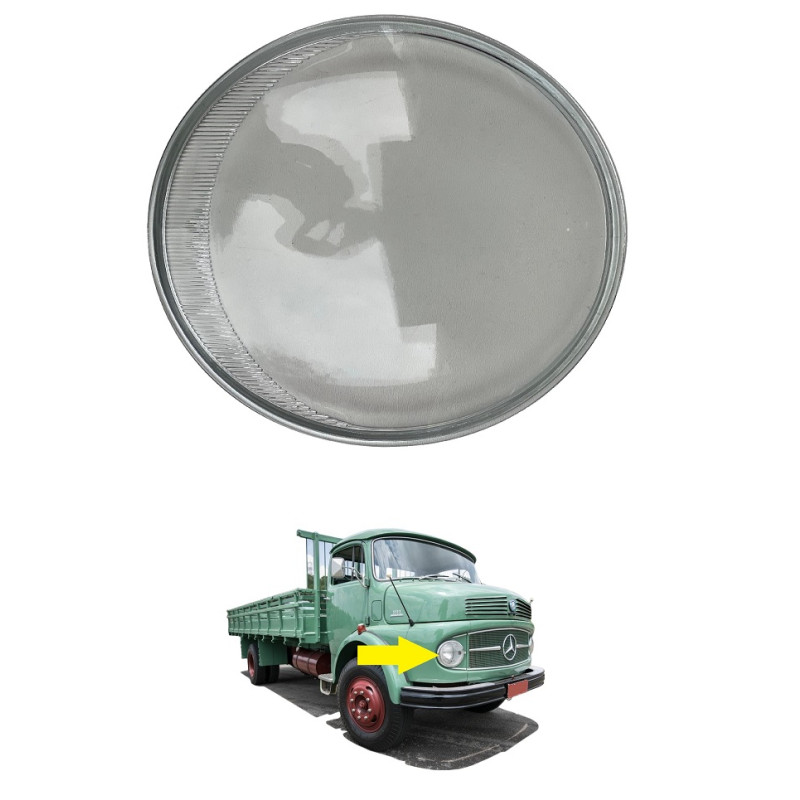 Lente do Farol Mercedes Benz 1113 1313 1513 1519 Oval Lisa