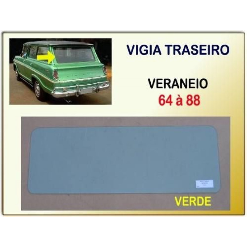 Vidro Vigia Traseiro Veraneio 64 à 88 Verde