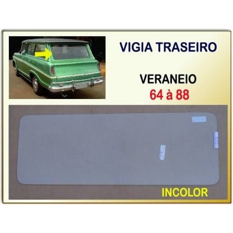 Vidro Vigia Traseiro Veraneio 64 à 88 Incolor