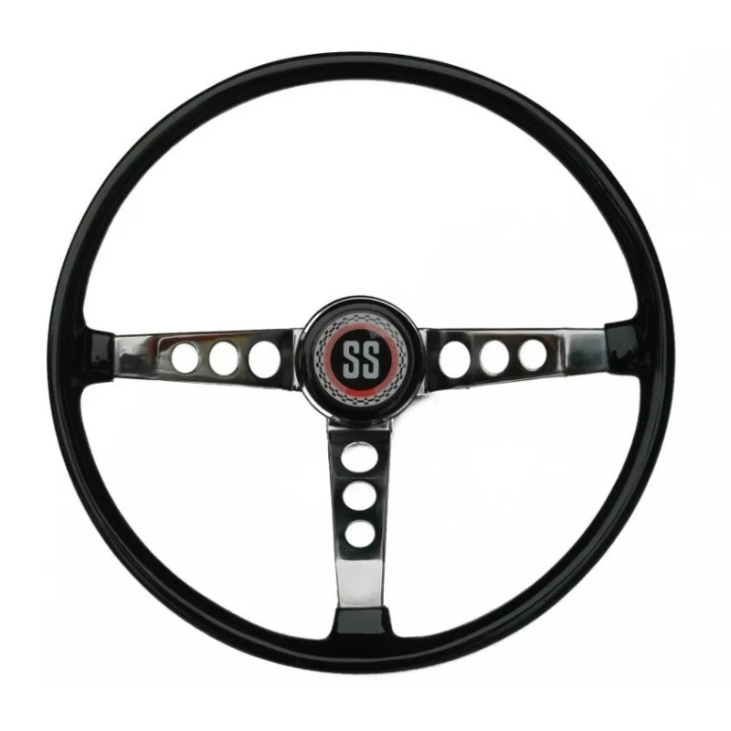 Volante Opala Caravan Ss Preto 3 Raios até 1977 Novo Estria Fina