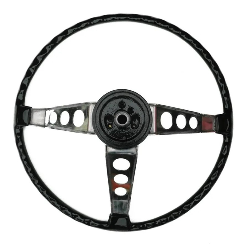 Volante Opala Caravan Ss Preto 3 Raios até 1977 Novo Estria Fina