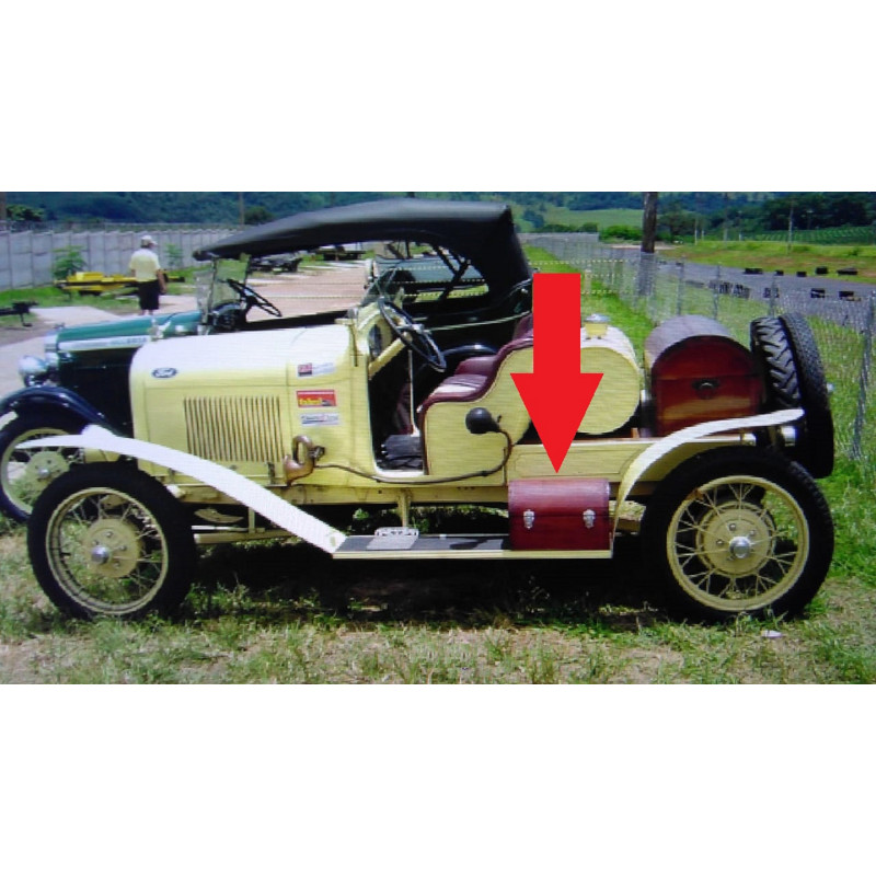 Baú Madeira Garapeira Maciça Vintage Antigo Decorativo Fordinho Speedster 