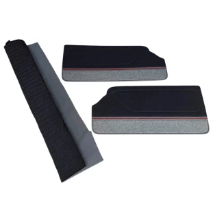 Forro Porta Gol Gti 89 À 94 Vermelho Laguna C/ Carpet + Tecido Traseiro - Jogo