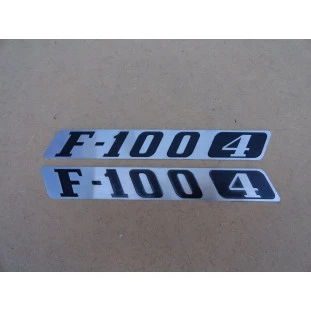 Emblema F-100 4 Cilindros Emblema Lateral Capô F-100 1976 a 1979 - Par