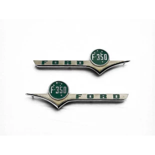 Emblema Lateral Ford F-350 58 à 61 Nacional Cromado Novo Par 