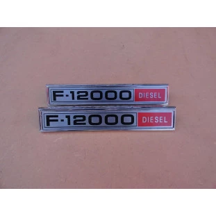 Emblema Lateral F-12000 Diesel 1980 a 1982 Reprodução - Par