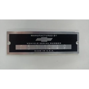 Plaqueta Identificação Chevrolet Antigos Serial Number Baixo Relevo