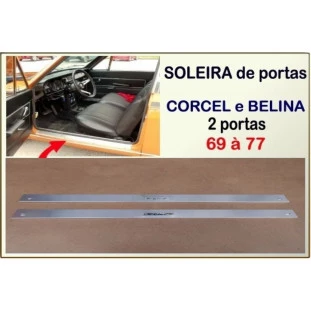 Soleira da Porta Corcel e Belina 2 Portas 69 à 77 Inox - Par