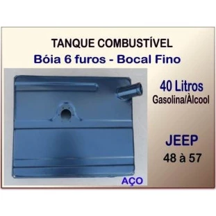Tanque Combustível 40 Litros 48 à 57 Bóia 6 Furos Bocal Fino