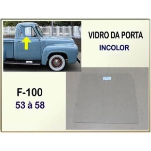 Vidro Porta F-100 1953 54 55 e 58 Incolor Novo