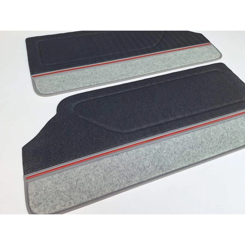 Forro Porta Gol Gti 89 À 94 Vermelho Laguna C/ Carpet + Tecido Traseiro - Jogo