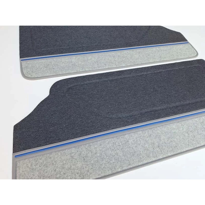 Forro Porta Gol Gti 89 À 94 Azul Arpoador C/ Carpet + Tecido Traseiro - Jogo