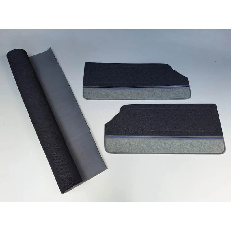 Forro Porta Gol Gti 89 À 94 Azul Arpoador C/ Carpet + Tecido Traseiro - Jogo