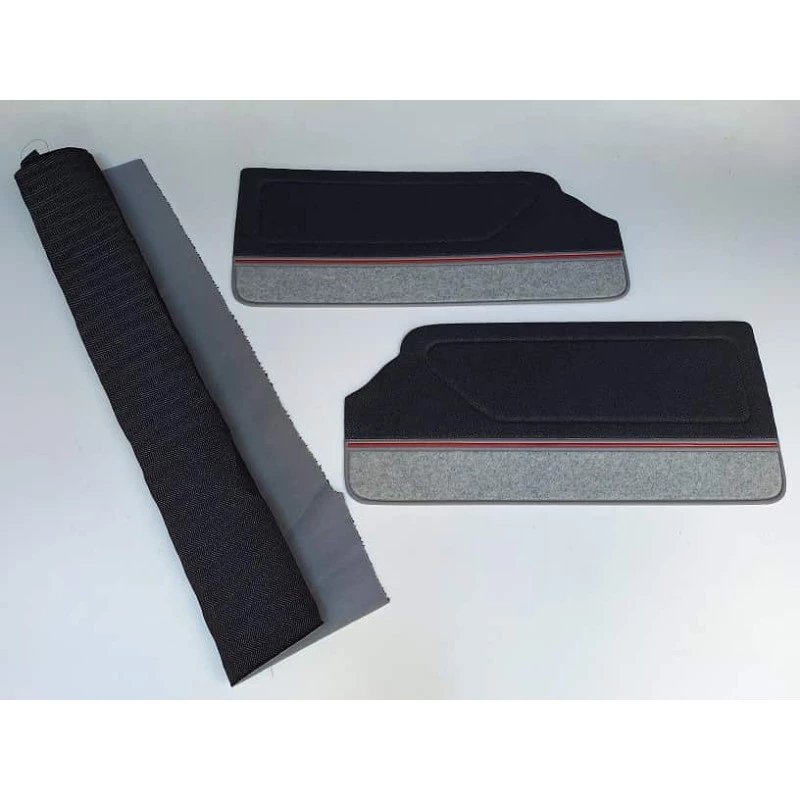 Forro Porta Gol Gti 89 À 94 Vermelho Laguna C/ Carpet + Tecido Traseiro - Jogo