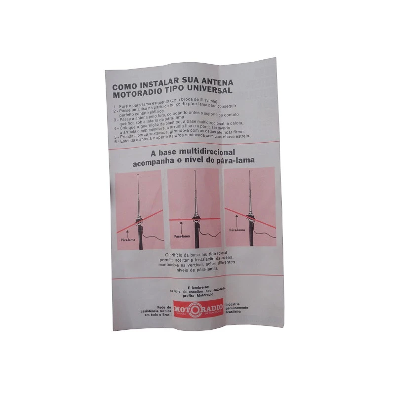 Antena Motoradio Antiga Universal Base Multidirecional Original Nova Inox