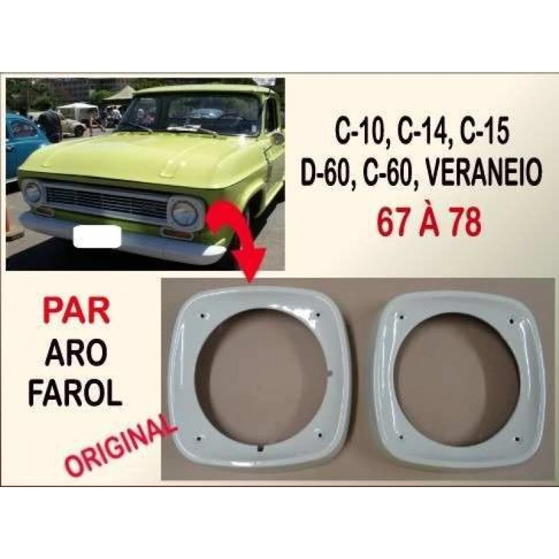 Aro Farol C-10 C-14 68 à 78 Bege Original GM Usado - Par