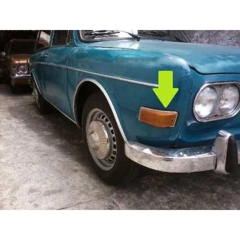 Aro Pisca Dianteiro Variant, TL, Zé Caixão 69 à 71 Plástico Cromado Direito