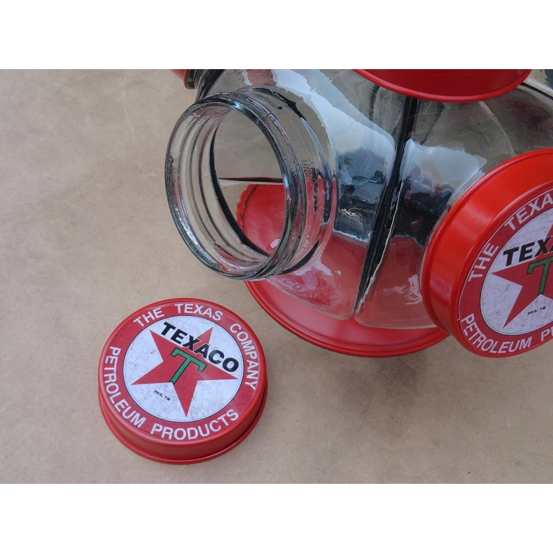Baleiro Giratório de Vidro Texaco Médio Decorativo Antigo