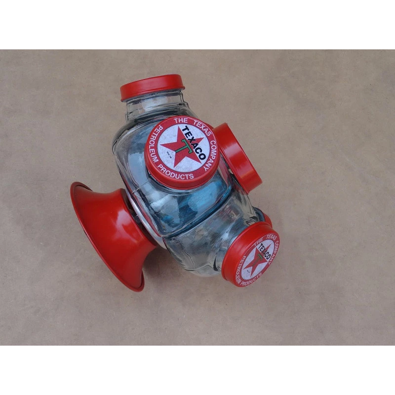 Baleiro Giratório de Vidro Texaco Pequeno Decorativo Antigo