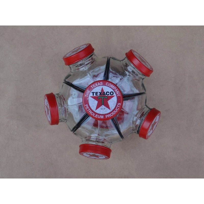 Baleiro Giratório de Vidro Texaco Pequeno Decorativo Antigo