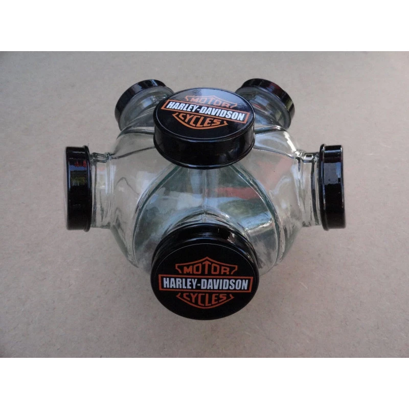 Baleiro Vidro Temático Harley Davidson Giratório Pequeno Novo