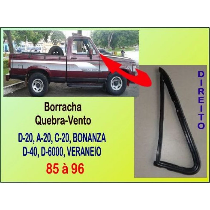 Borracha Quebra-Vento D-20, Bonanza, Veraneio 85 à 96 Direito
